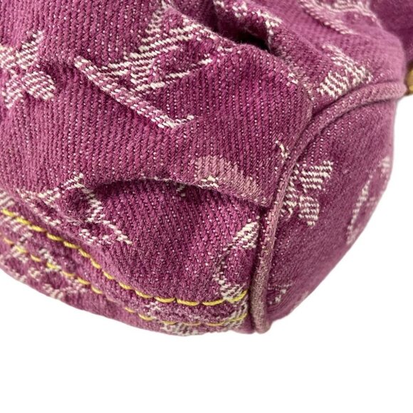 LOUIS VUITTON Mini Pleaty Fuchsia Monogram Denim Shoulder Bag - Picture 13 of 16